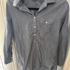 J. Crew Blue Casual Button Down Dress